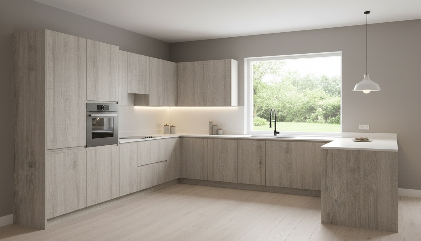 Ash White Panel Kitchen Cabinets