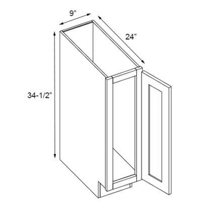 9 inch Blue Shaker Base Cabinets