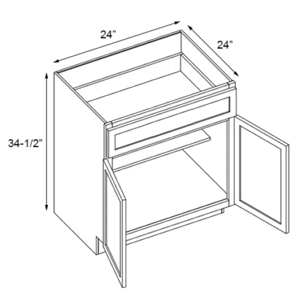 24 inch Blue Shaker Base Cabinets