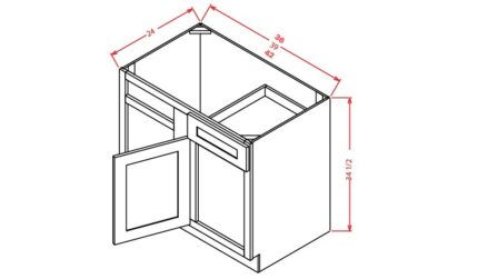 36 inch Walnut Ambassador Antik Panel Base Cabinets