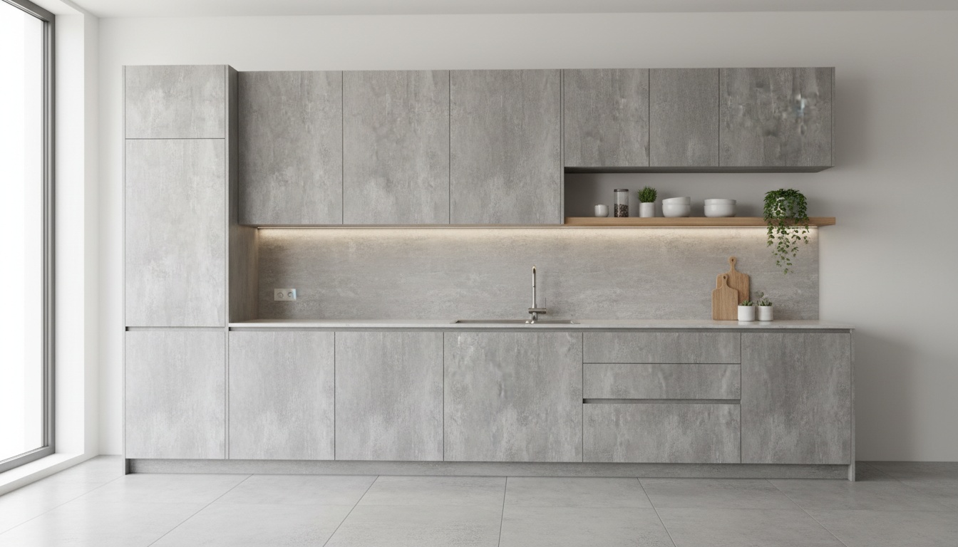 Concrete Stromboli Panel Kitchen Cabinets