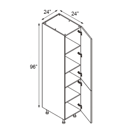 24 inch x 96 inch Gray Shaker Pantry Cabinet