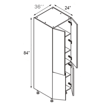 36 inch x 84 inch White Shaker Pantry Cabinet