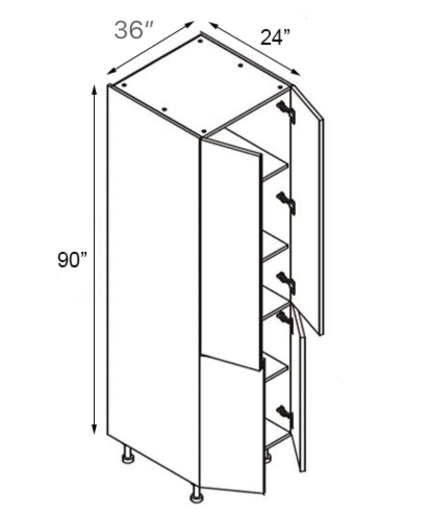 36 inch x 90 inch White Shaker Pantry Cabinet