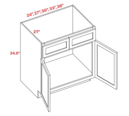 30 inch Walnut Ambassador Antik Panel Vanity Cabinets