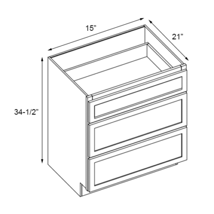15 inch Walnut Ambassador Antik Panel Vanity With Drawer Base Cabinet