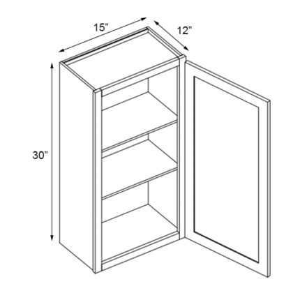 15 inch x 30 inch Taormina Ash Vogue Panel Wall Cabinets