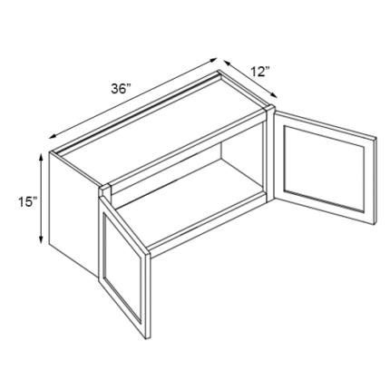 36 inch x 15 inch Taormina Ash Vogue Panel Wall Cabinets
