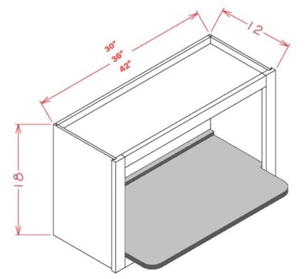 30 inch x 42 inch Taormina Ash Vogue Panel Wall Microwave Cabinet