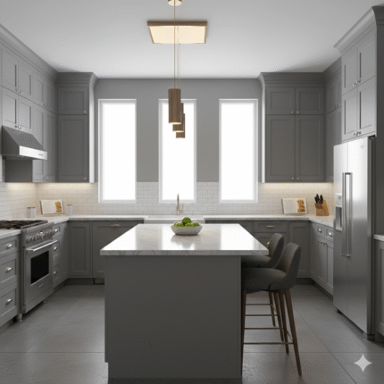 Gray Shaker Kitchen Cabinets